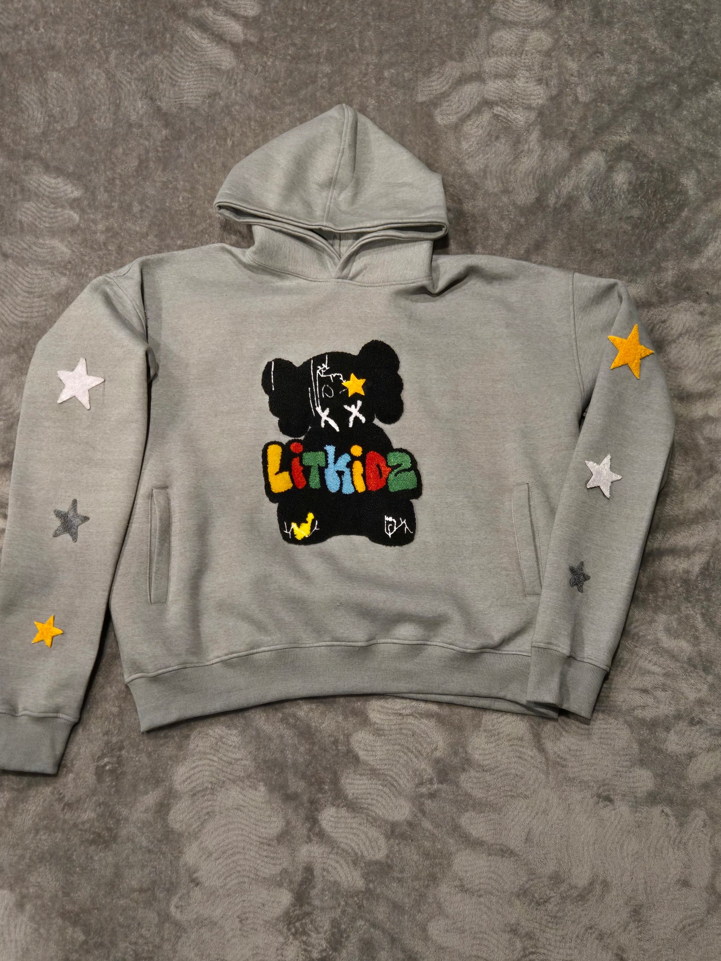 "LITKIDZ" WOLF GREY SWEAT HOODIE